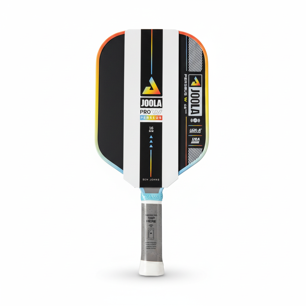 JOOLA Ben Johns Perseus Pro IV Gen 4 16mm Pickleball Paddle on a plain white background
