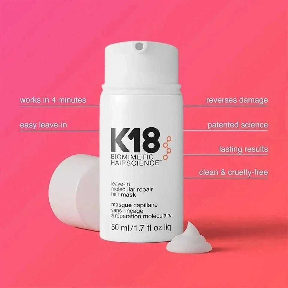 K18 Biomimetic Hairscience Leave-In Molecular Repair Hair Mask 50ml / 1.7 fl oz | Repairs Damaged Hair