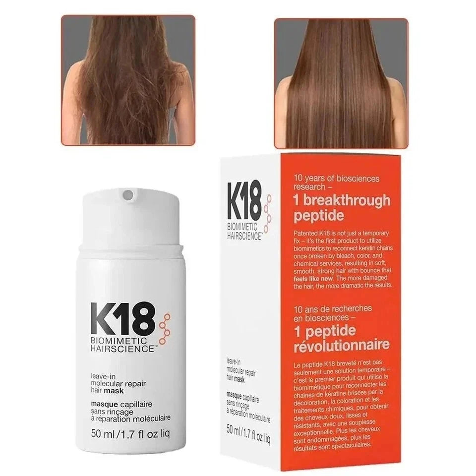 K18 Biomimetic Hairscience Leave-In Molecular Repair Hair Mask 50ml / 1.7 fl oz | Repairs Damaged Hair