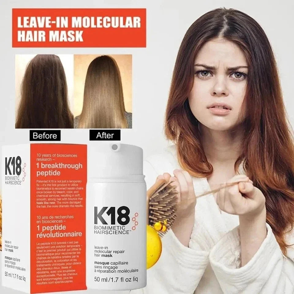 K18 Biomimetic Hairscience Leave-In Molecular Repair Hair Mask 50ml / 1.7 fl oz | Repairs Damaged Hair