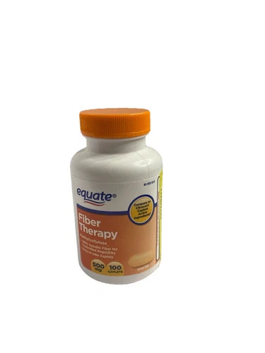 Equate Fiber Therapy Methylcellulose Caplets 500 mg 100 Count