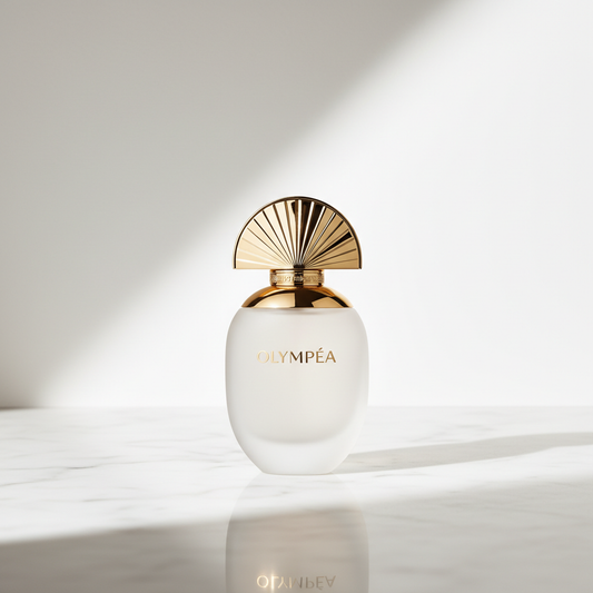 Paco Rabanne Olympéa Eau de Parfum bottle on marble surface