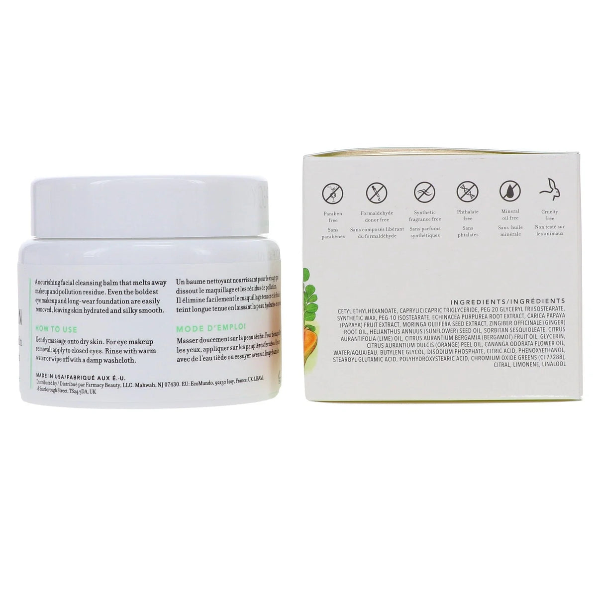 Makeup Removing Cleansing Balm for Deep Cleansing, Hydration & Soft Skin | Gentle Face Cleanser Skincare Formula (3.4 oz)