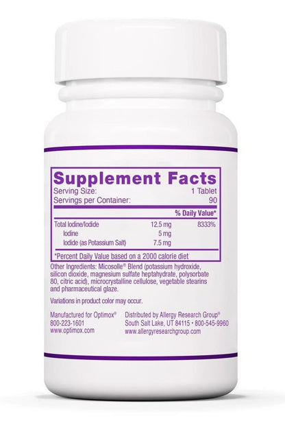 Optimox Iodoral IOD 12.5 High Potency Iodine Potassium Iodide – 90 Tablets
